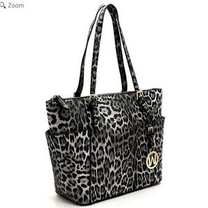 Leopard Shopper(Bag-wallet set)